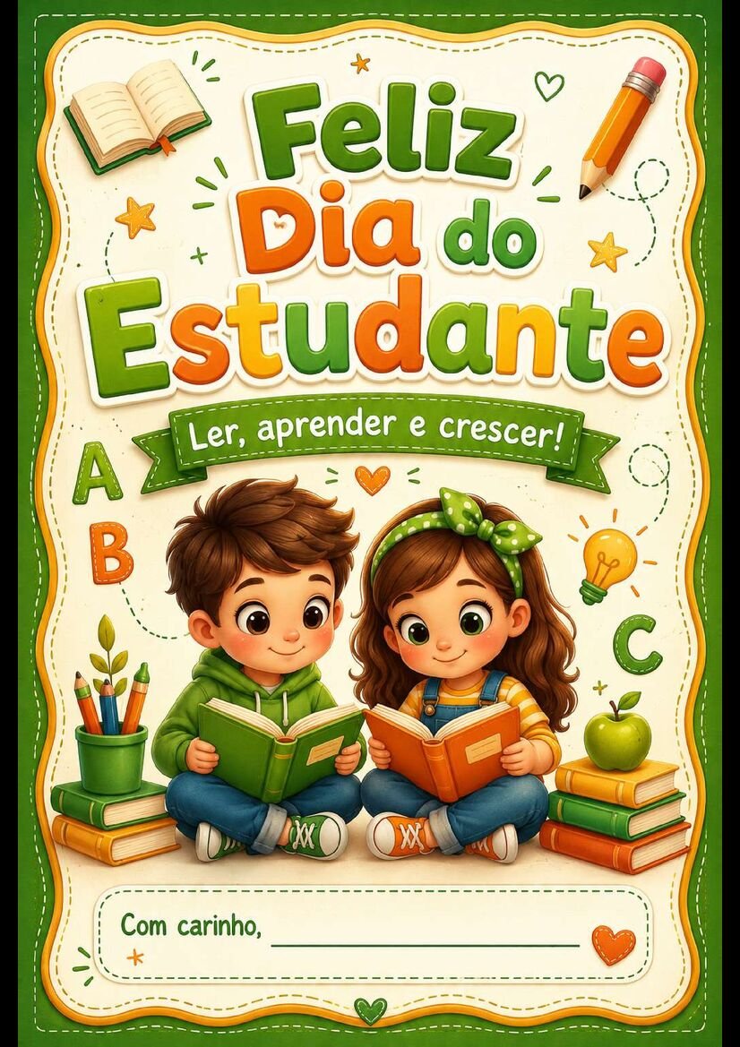 Cartões para dia do estudante engraçados e fofos imagem educativa página 19